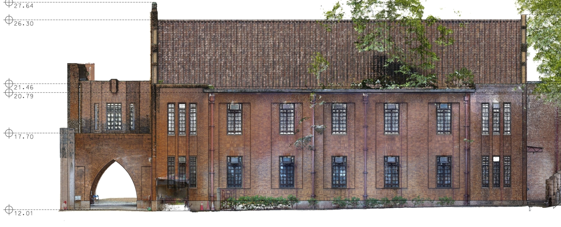 Maryknoll_Revit_-_Elevation(South_Face)_withpc